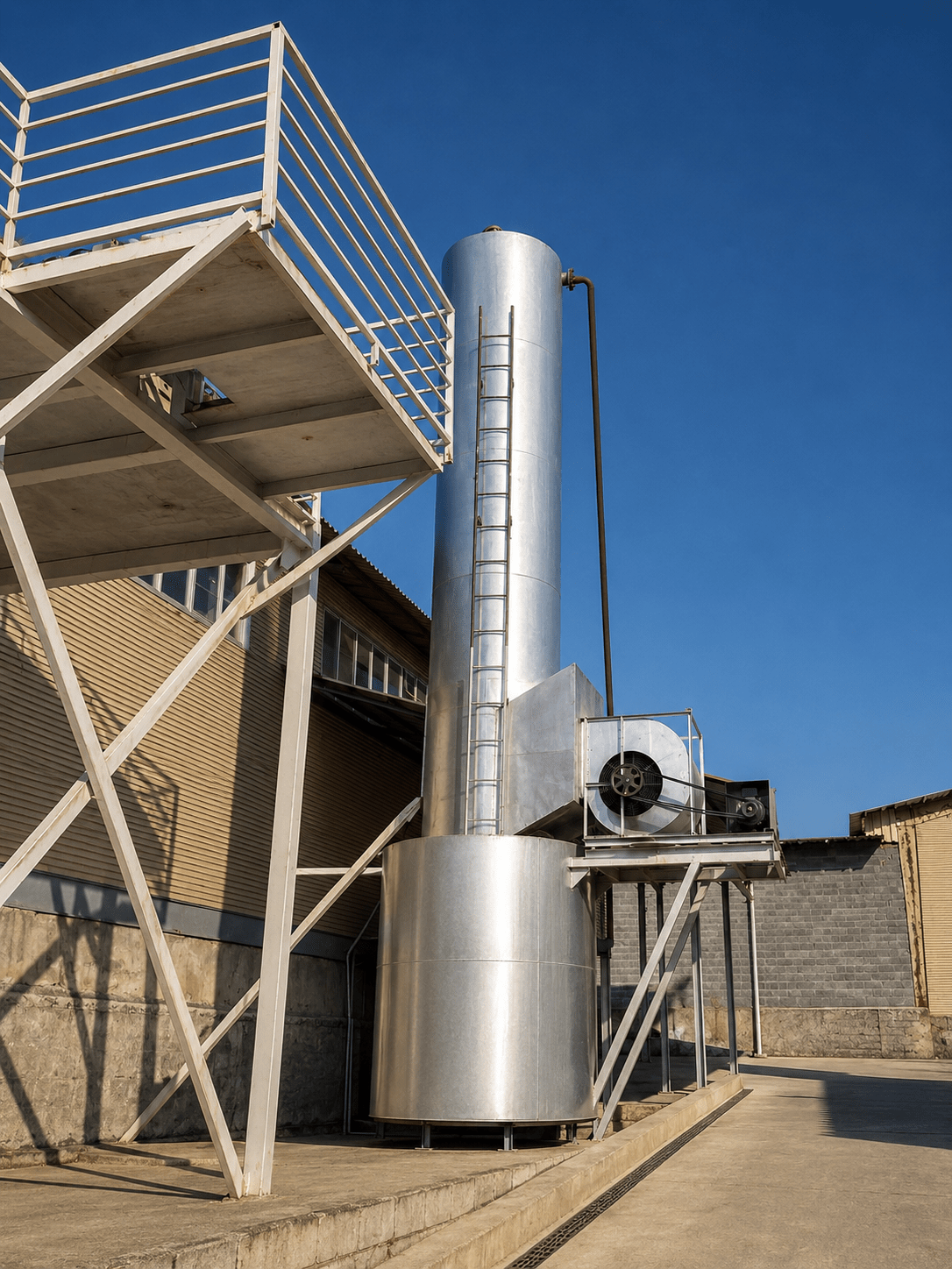 تأسیسات جانبی و سامانه خروجی یا تهویه کارخانه رکس پلاس