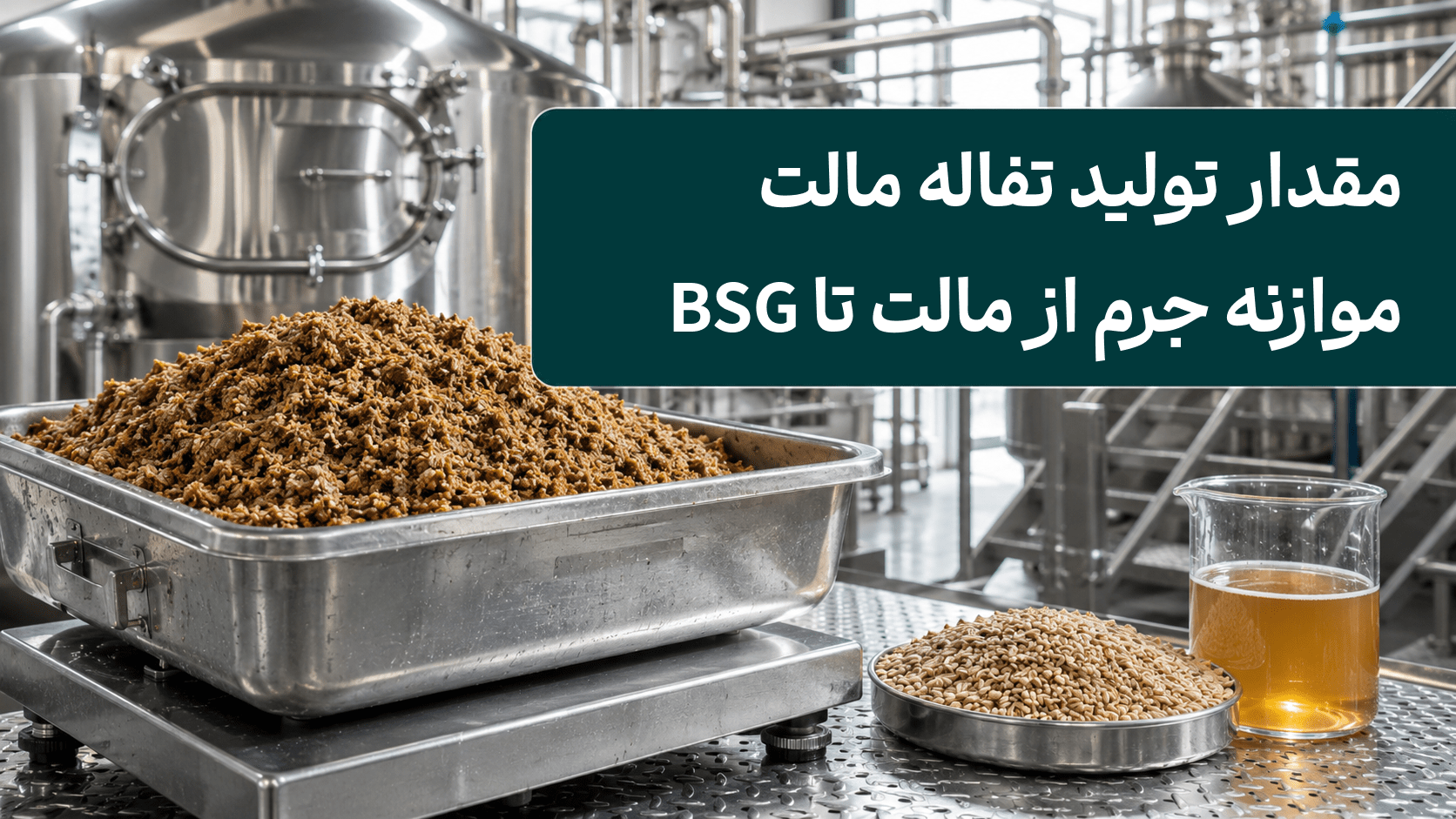 مقدار تولید تفاله مالت و موازنه جرم BSG در خط نوشیدنی مالت